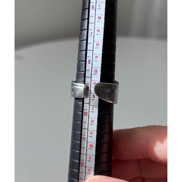 Handmade Star Spoon Ring - Size 9 mid-century Starburst Silverware Band Silver - Picture 7 of 7